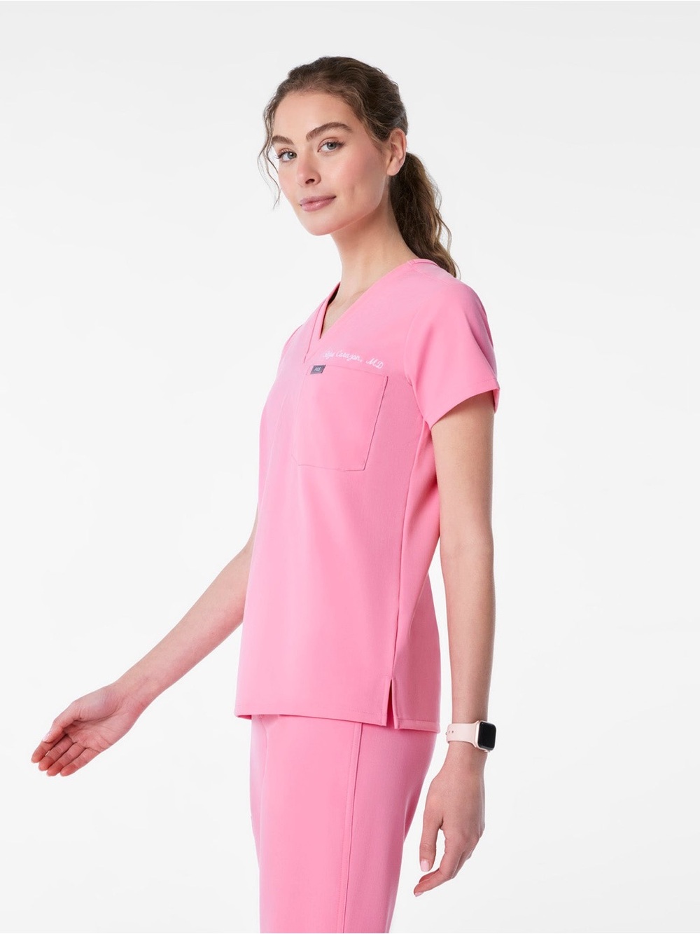 FIGS | Catarina One Pocket Scrub Top 3.0 in Sunrise Pink - Size S - Picture 2 of 9